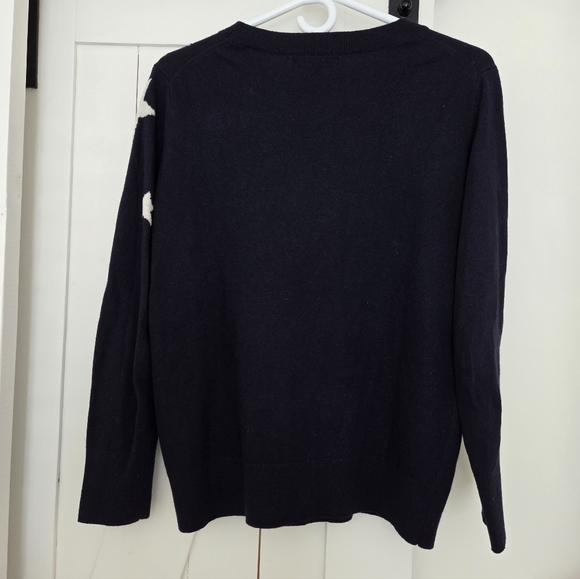Banana Republic Italian Merino Wool Navy Blue/White Star Sweater (M) - Picture 3 of 4
